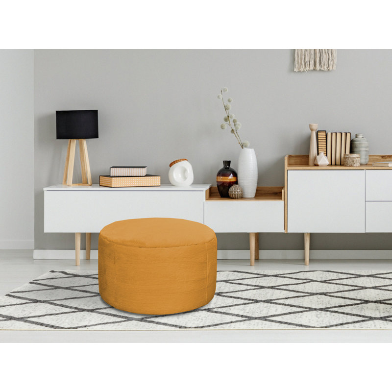 72cm Wide Circle Pouffe Ottoman, Yellow