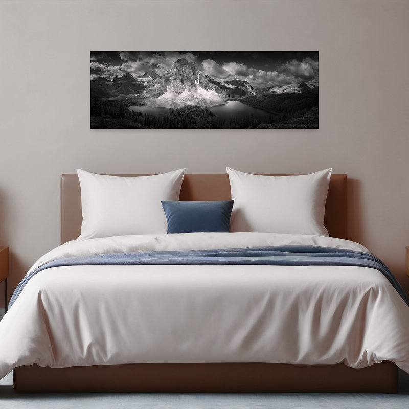 «Dramatic Mountain Lakes Dramatic Serene Tranquil Forest Landscape», art mural, H 48 po x l 16 po
