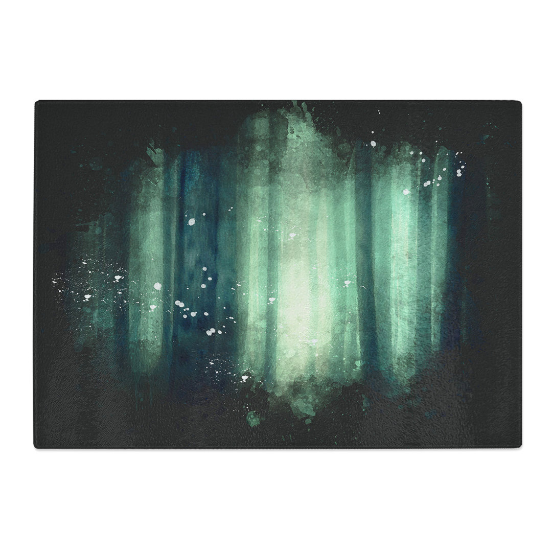 Tempered Glass Green Misty Forest Chopping Board