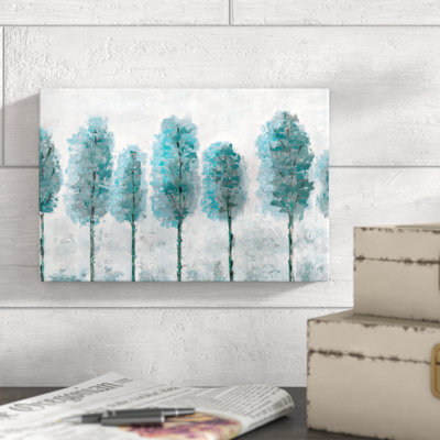 Teal Treeline, peinture - reproduction sur toile