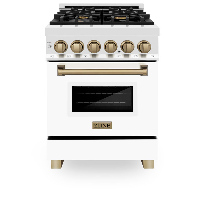 ZLINE Autograph 24" Legacy Dual Fuel Range w/ 4 Burners, Champagne Bronze