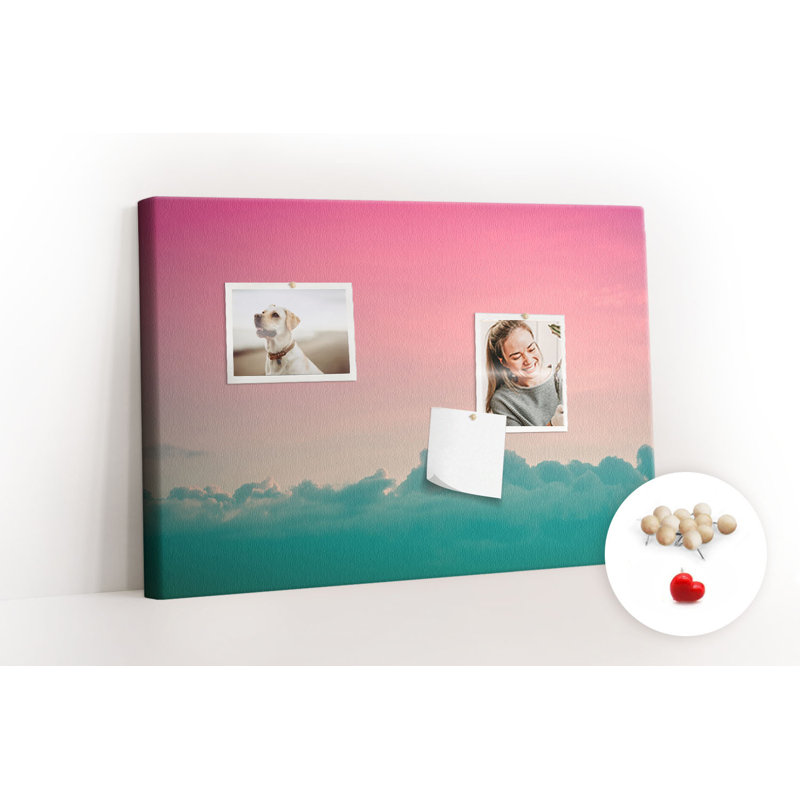 Wall Mounted cork board with print home decor message pin boards home office bulletin board ideas Gradient sky