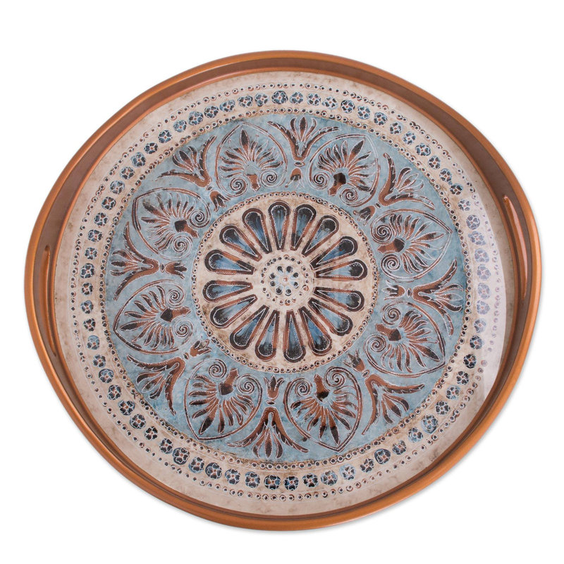 Plateau de service Masterson Heart Mandala, Brun, H 2 po x l 12,5 po x L 12,5 po
