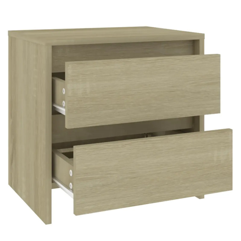 Georgan 45 cm W Bedside Table, Oak, Set of 2