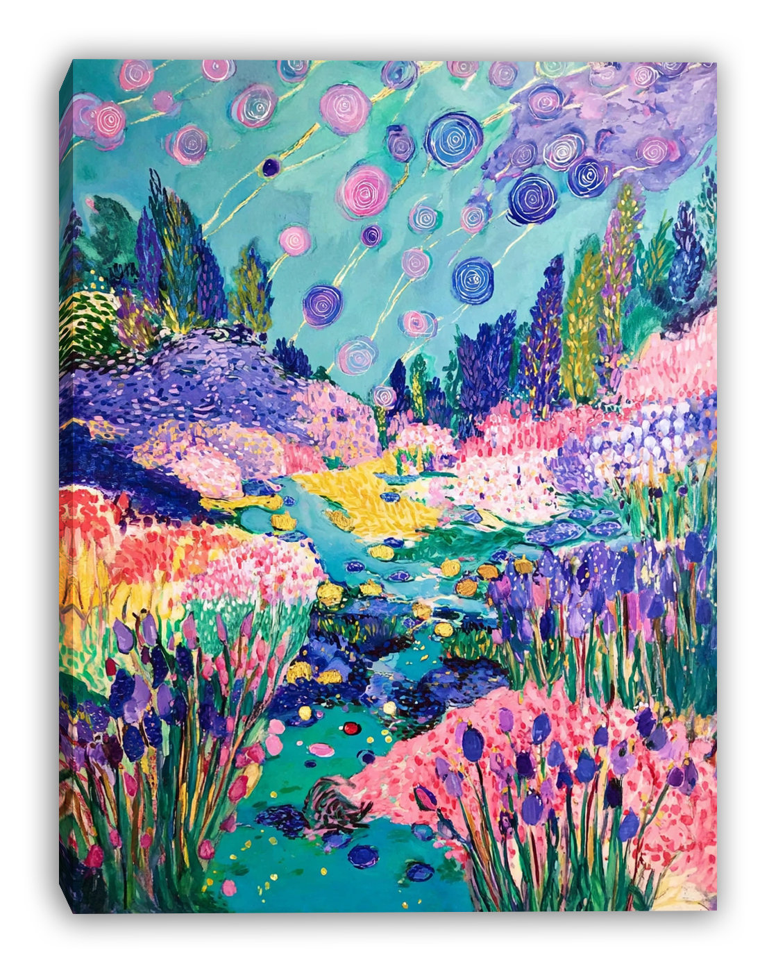 Ophelia & Co. Starlit Lavender Valley Wrapped Canvas Wall Art | Wayfair