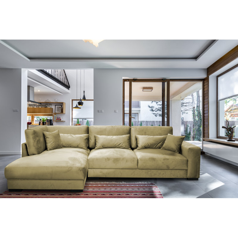 Nahkita 4 Seater Corner Sofa , Left Hand Facing, Tan
