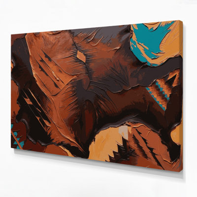 Art mural sur toile noire, motif de vachette Southwestern