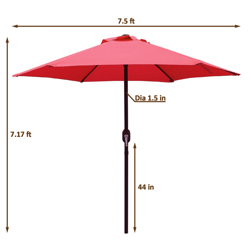 Parasol de marché 89 po Regena, Rouge