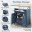 30" Bathroom Vanity with Ceramic Sink,Solid Wood Frame Bathroom Storage Cabinet with Soft Closing Doors, Retro Style