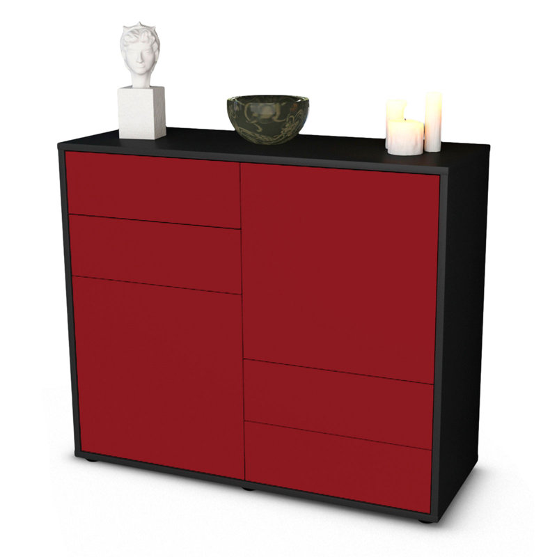 Raycliff 92cm Sideboard, Anthracite/Red