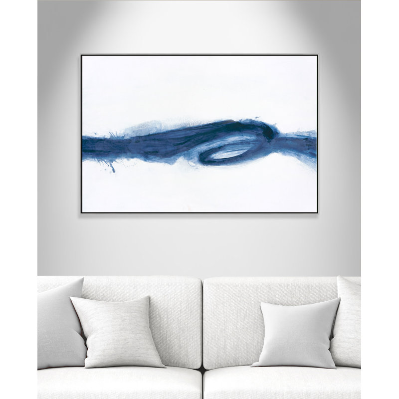 Britt Liquid Flow - cadre flottant, reproduction d'art sur toile, Cadre argenté, H 41 po x l 61 po x P 2 po