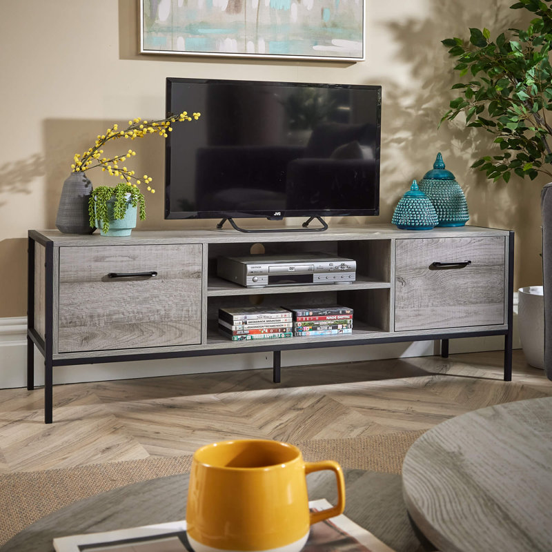 Edythe Unfinished TV Stand for TVs up to 43", Grey Wood