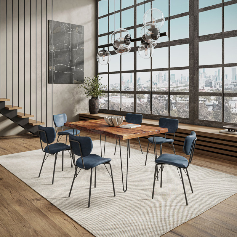Ensemble repas pour 6 personnes Gordonsville, Ardoise, Bleu ardoise