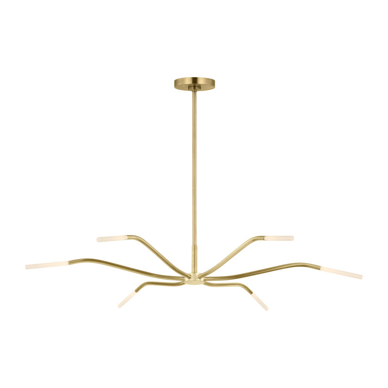 Lajos LED Chandelier, 4.5" H x 38.9" W x 38.9" D, Hand-Rubbed Antique Brass, 6 Lights