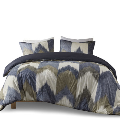 Full/Queen Comforter - Navy Printed Cotton, Inner, , 2 Shams Included For A Gorgeous Adventure Expedition Cotton Size, Filled, Printed, Matching Snug Hideaway