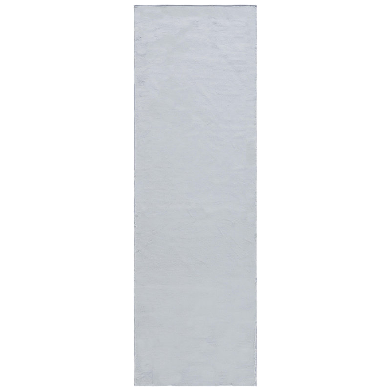 Faux Rabbit Fur Performance Machine Washable Solid Color Rug, Runner 2'6" x 8'