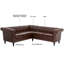 Canapé Chesterfield en forme de L 84 po avec accoudoirs roulés et garniture cloutée en forme de L-736151030