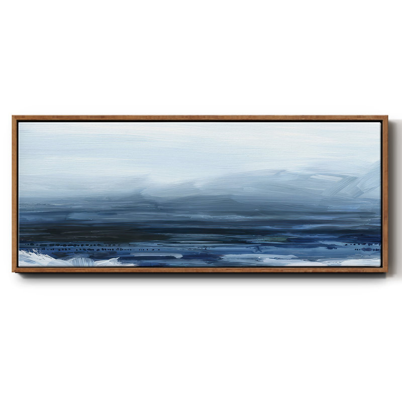 Vue du phare I - toile encadrée, H 8 po x l 20 po x P 1,5 po, Noyer