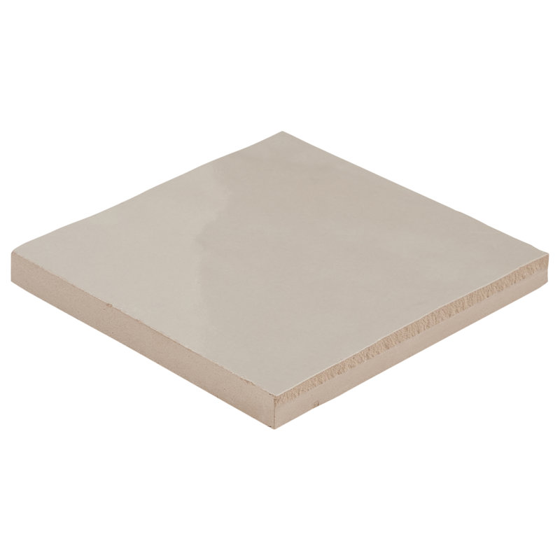 Virello 4x4 Glossy Ceramic Wall Tile, Linen Beige