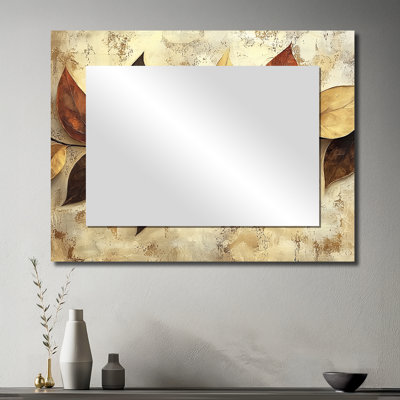 Feuilles de chocolat chocolat brun II - miroir décoratif floral imprimé sur métal