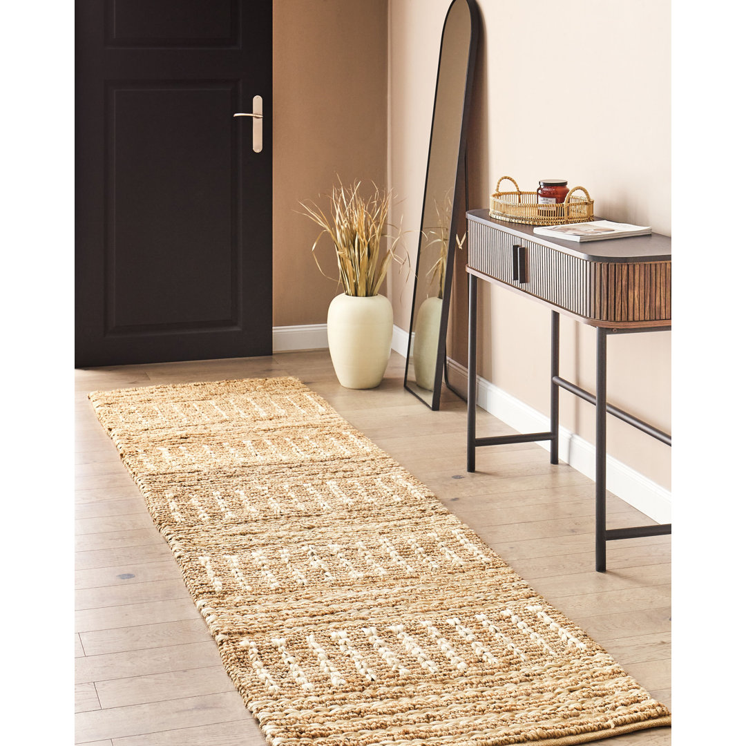 Handgefertigter Teppich Broten in Beige