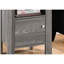 Table de chevet pratique en stratifié gris - Conception pratique avec accès aux tablettes ouvertes