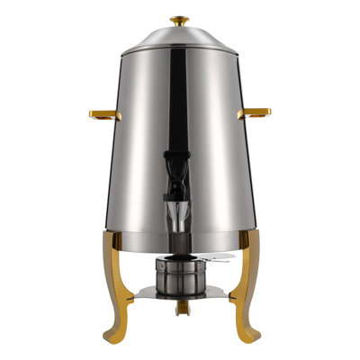 Distributeur de boissons en acier inoxydable de 13 litres (3,43 gallons), urne à café et thé avec plateau chauffe-combustible