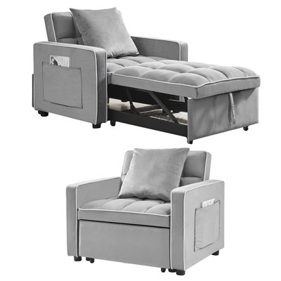 Fauteuil futon rembourré à dossier coussiné 35,43 po Harrsion