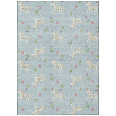 Machine Washable Indoor/Outdoor Chantille ACN2657 Kids Rug