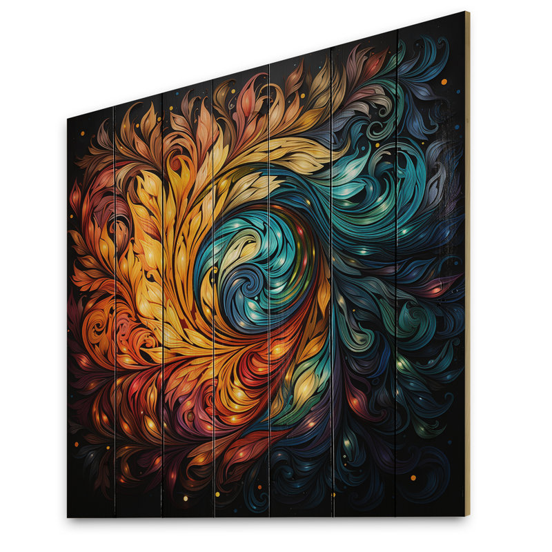 Jamesy " Colorful Indian Art Mystic Rangoli III ", 30" H x 30" W x 0.78" D