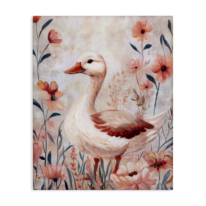 Canard en toile rose, design par Sara Culpepper, H 30 po x l 24 po