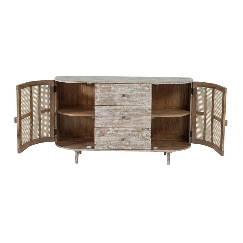 Console de télévision avec portes de canne