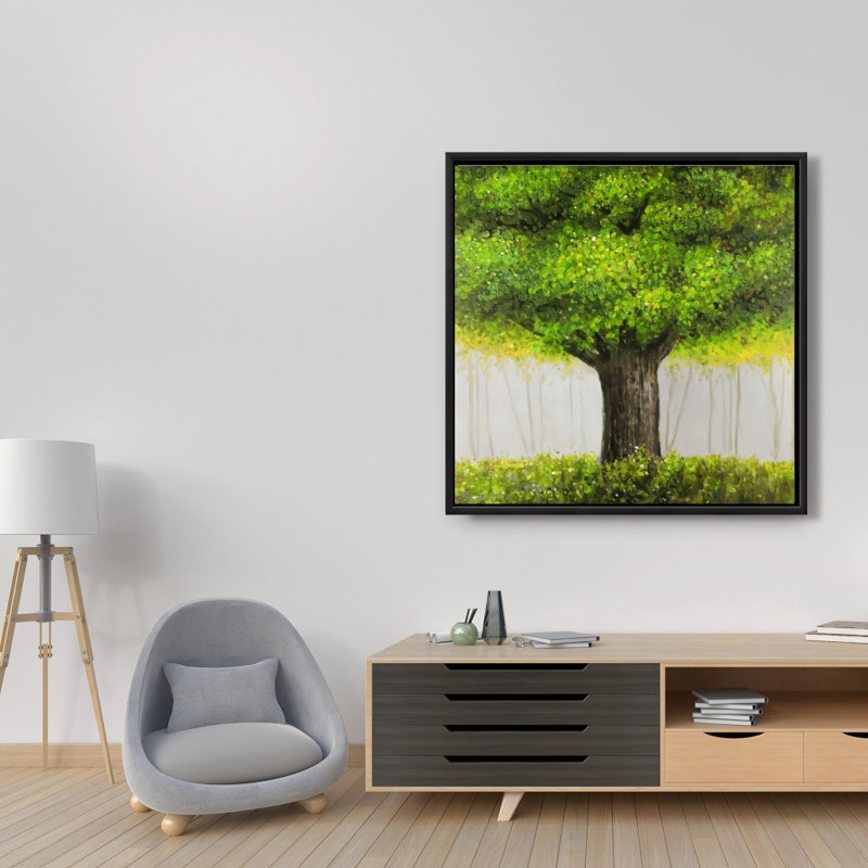 Big Green Tree - Contemporary Framed Canvas for Home Decor