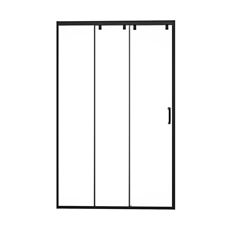 Porte de douche coulissante triple Bypass, Noir mat