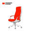 Chaise de bureau brun clair + brun foncé + cuir véritable réglable argenté + similicuir + alliage d'aluminium