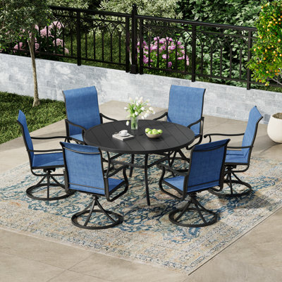 6-Person Outdoor Round Dining Set