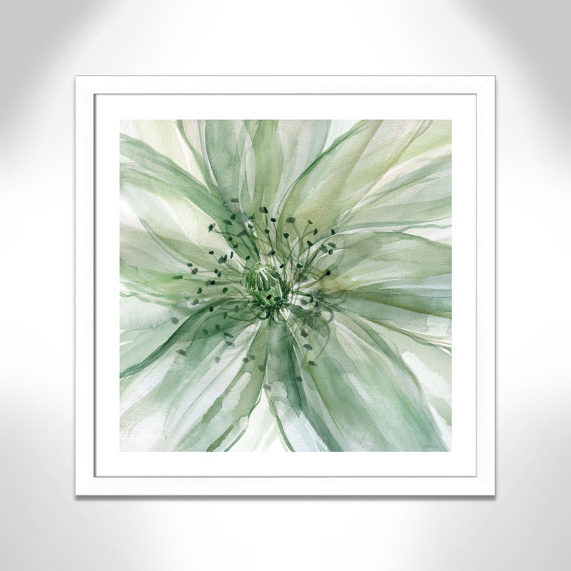 Macro fleur de sauge II - peinture encadrée, H 33,5 po x l 33,5 po x P 1,25 po, Blanc mat