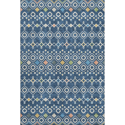 Premium Machine Washable Prisco Navy Rug