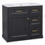 Meuble-lavabo de salle de bain avec lavabo, 4 tiroirs, porte à fermeture en douceur, tablette réglable, lavabo en céramique, rangement moderne pour l'organisation de la salle de bain-1156077853