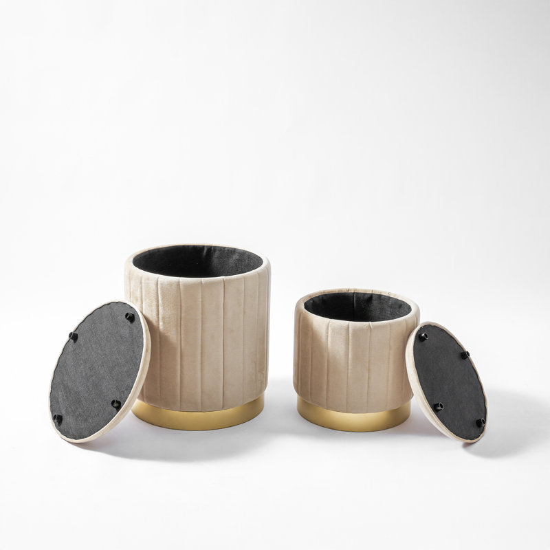 Repose-pieds avec rangement l 14,4 po (ensemble de 2)