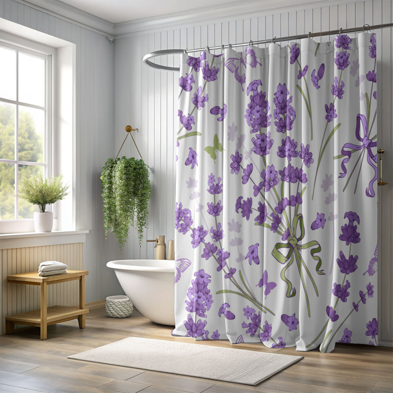 Simple blanc - rideau de douche standard 1 pièce, H 74 po x l 71 po