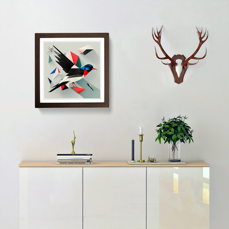 Swallow Suprematism - Framed Print, Walnut