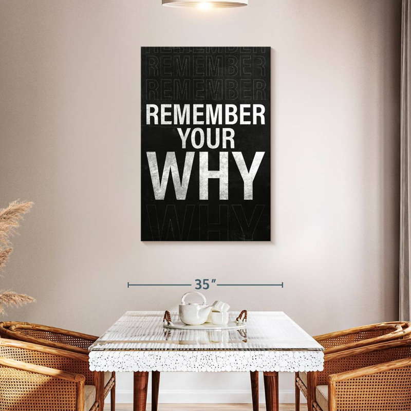 Always Remember Your Why, 45" H x 30" W