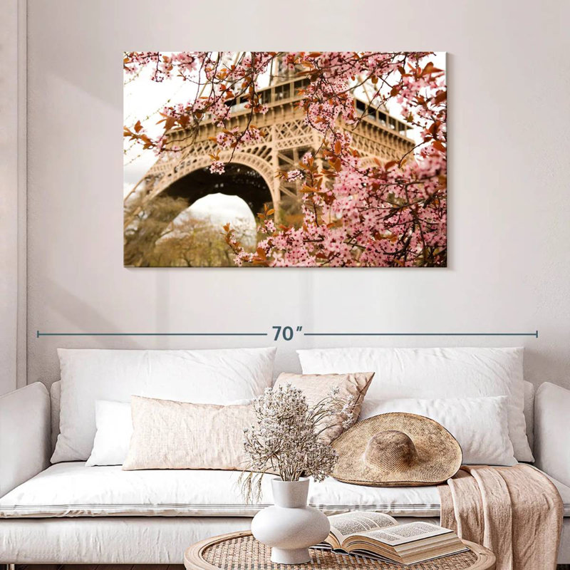 Ravi Eiffel Tower Cherry Blossoms, 30" H x 45" W