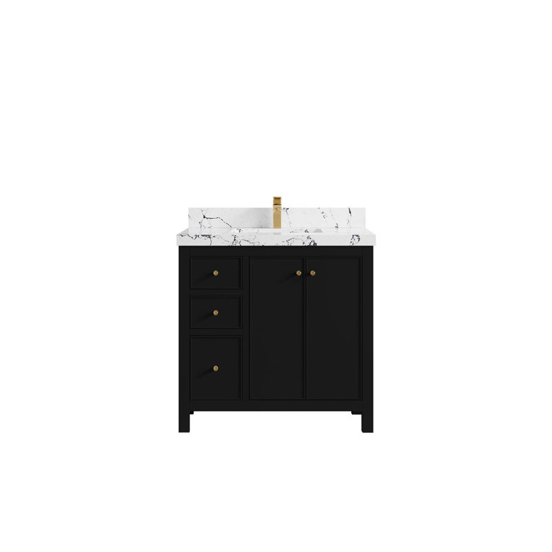 Ensemble de meuble-lavabo simple 36 po Chicago, Viola nuit