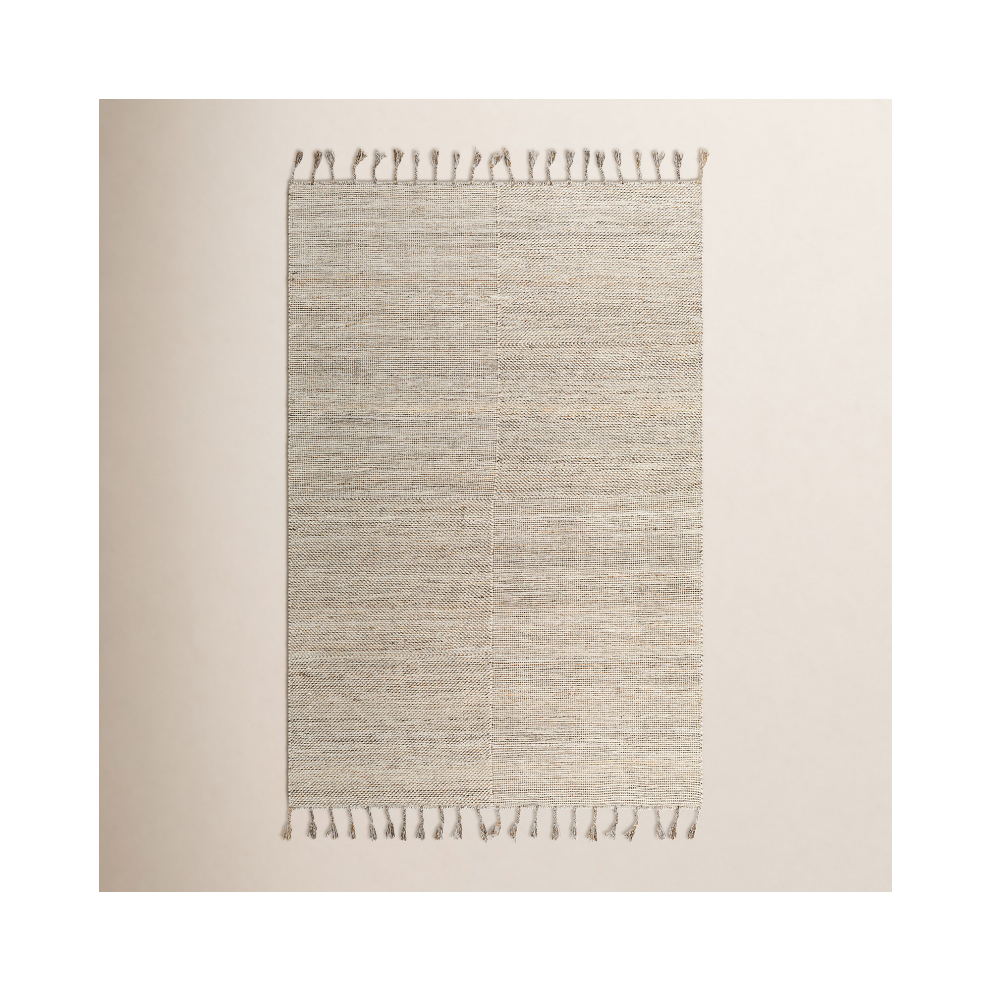 Solid Color Flatweave Recycled P.E.T. Indoor / Outdoor Area Rug, Rectangle 2' x 3', Beige