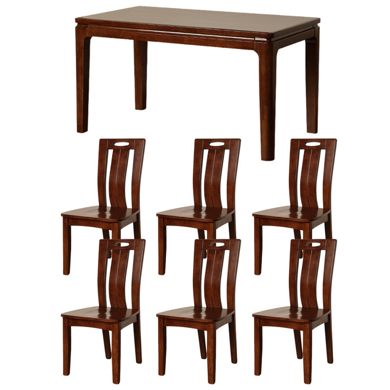 Table en bois d'hévéa rétro simple, 7