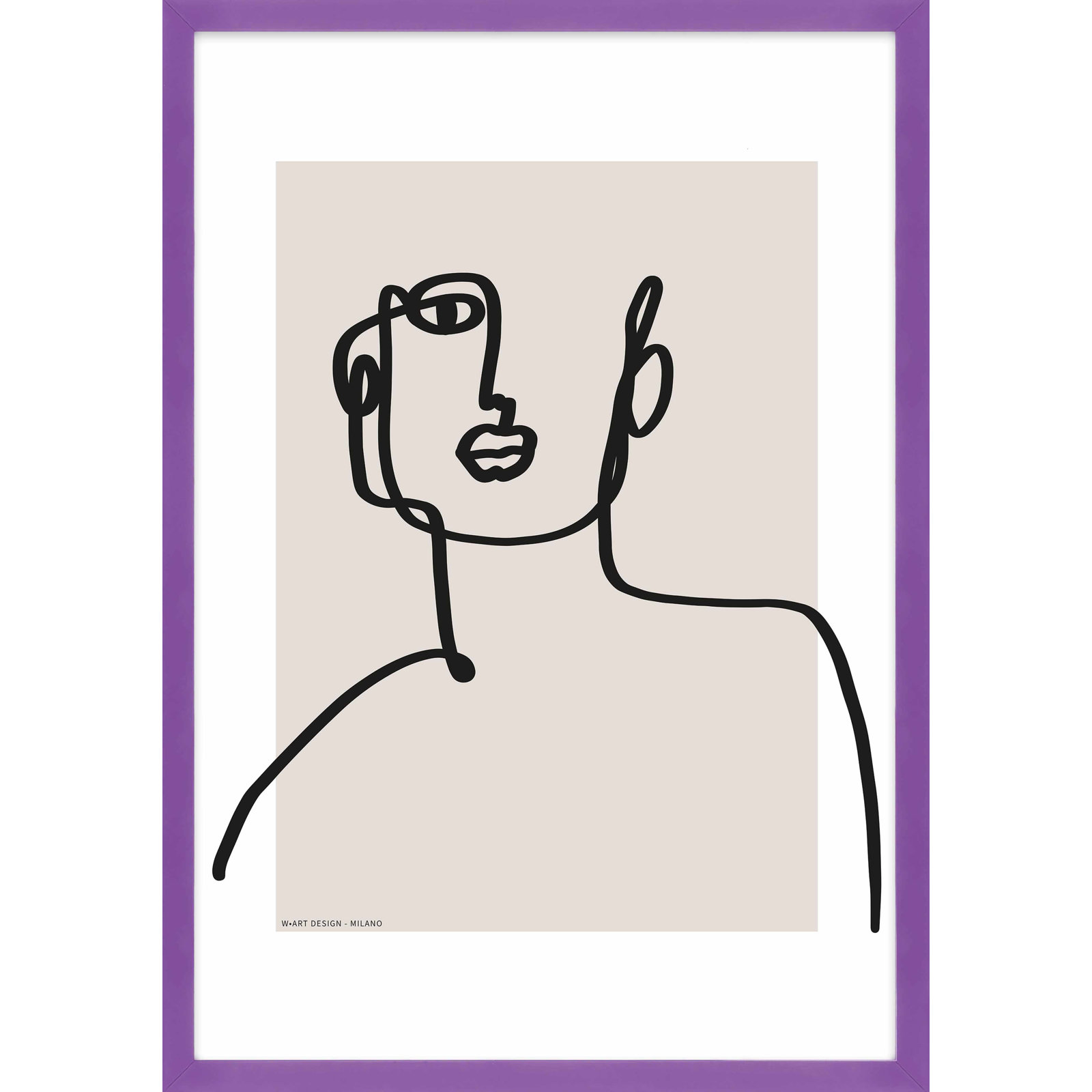 Romina Gadler "Figure and Form 2" Print, 25" H x 17.5" W x 1.25" D, Purple Framed Paper