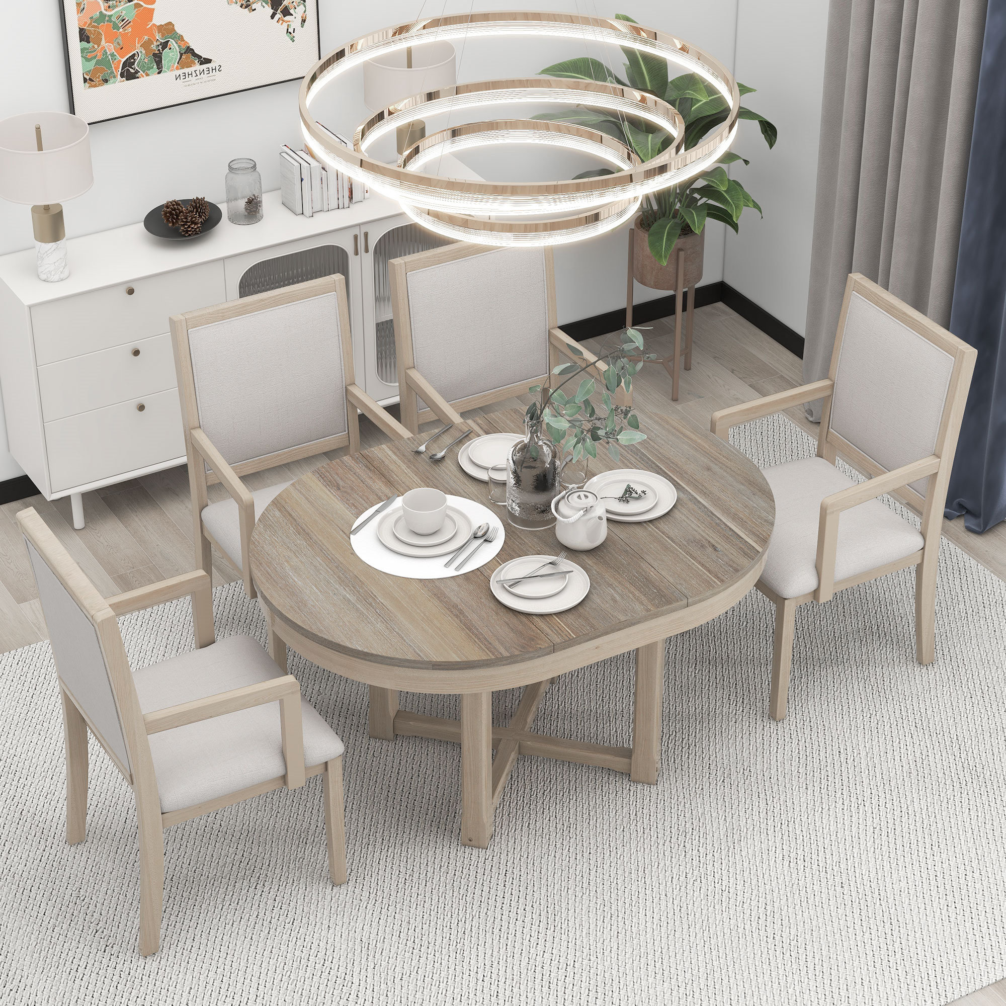 Poe extendable dining set 2024 gracie oaks pieces included