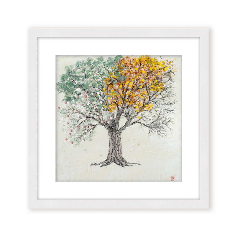 Nature Inspired "Changing Seasons" Canvas Wall Art By , 20" H x 20" W, Framed Print, Brown